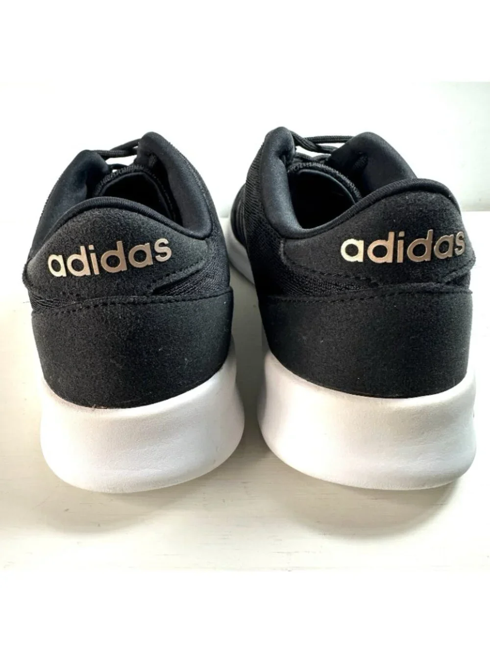 Adidas Cloudfoam Sneakers QT Racer Running Shoes Womens Size 8 Black Pink AC8247